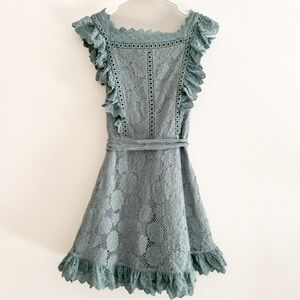 Indikah by Selfie Leslie Lace Ruffle Sleeveless Mini dress